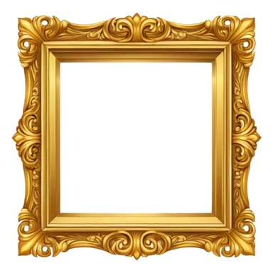 An empty golden art frame decorated  sticker