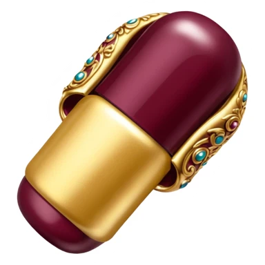 gold and burgundy rococo inflatable puffy nail polish sticker