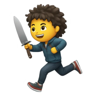 kid running with a knife sticker