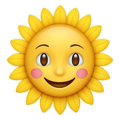 a sunshine emoji with a happy face sticker