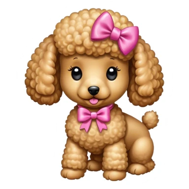 Caniche con lazo sticker