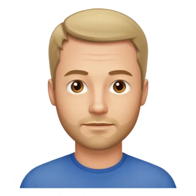 Homme blanc 40 ans cheveux courts barbe naissante visage fin sticker