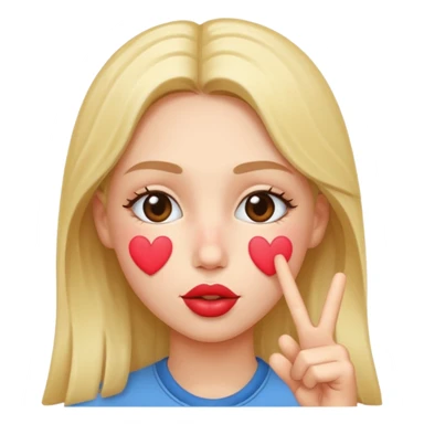 Kissy face with peace signs  sticker