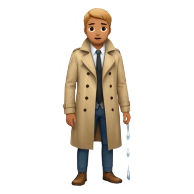 Man in trench coat pissing  sticker