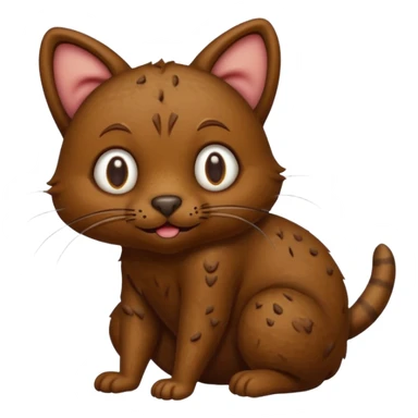 Bottomless bear poop shaped into a cat that eats rats sticker