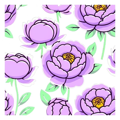 lilac pastel peonies sticker