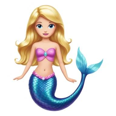barbie in a mermaid tail sticker
