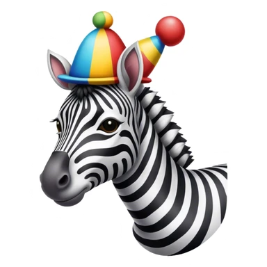 Zebre fou avec un chapeau de clown sticker