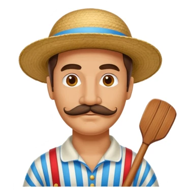venetian gondolier with mustache, no rows sticker