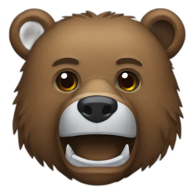 Grizzly head hokey mask sticker