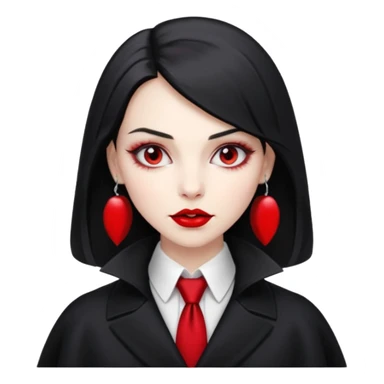 female vampire with coat long collars with tie sticker