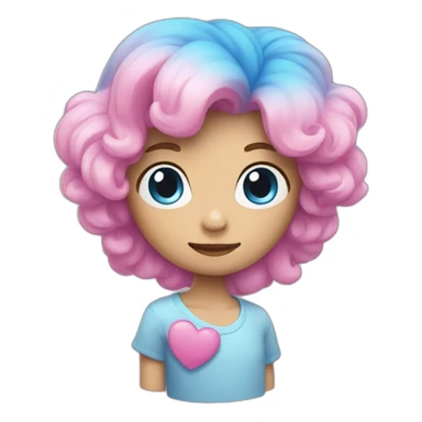 Pink and blue hart sticker