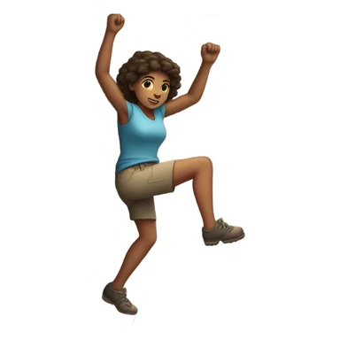 a girl climbs  sticker