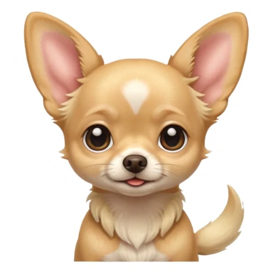 Tiny blonde chihuahua with big eatst sticker