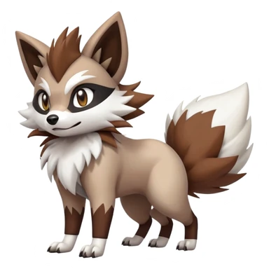 zigzagoon-Lycanroc-linoone-furret-Fakémon-hybrid-creature (full body)  sticker