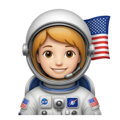 astronaut us flag sticker
