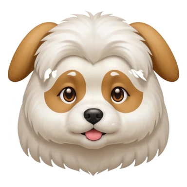 Shitzu com cor principal branca com orelhas de cor marrom claro sticker