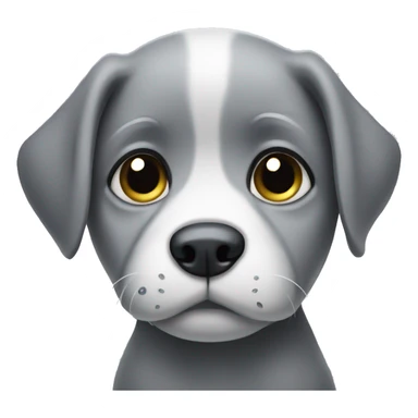 Sad grey puppy with tear sticker