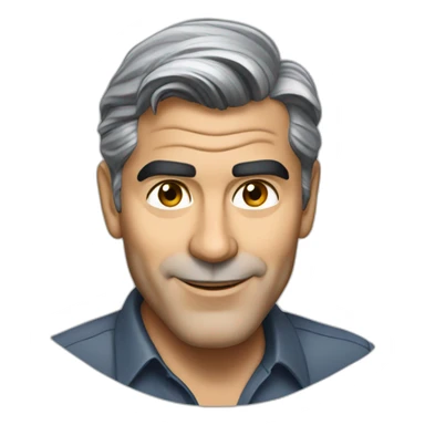 george clooney cartoon wearing shirt sticker