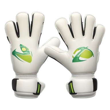 An emoji of a pair of goalkeeper gloves, slightly open, with a sporty design and padded palms, ready to catch a soccer ball sticker