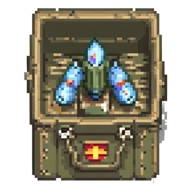 A military box filled with combat missiles sticker