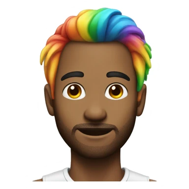 rainbow hair man with with an earring in his ear sticker