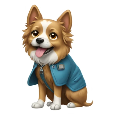 dog wearing a coat sticker