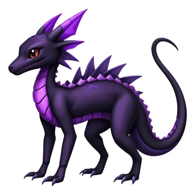 Shiny gothic Salazzle-Salandit-Umbreon-Fakémon-hybrid-creature (full body) 4 legs sticker