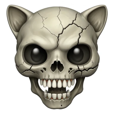 Zombie cat skull sticker