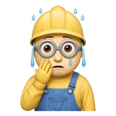 super sad crying minion sticker