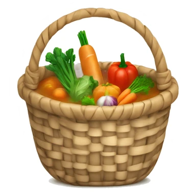 Basket with vegetables soup sticker