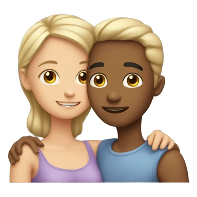 Girl and boy cuddling sticker