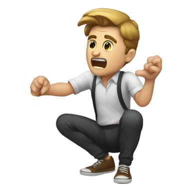 A guy slapping his knee with a face that looks like he is saying “aw shucks” sticker