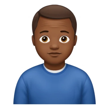 Black skinned guy with slightly large brown hair, with Down syndrome  sticker