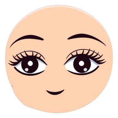 cartoon eye with long eyelashes sticker