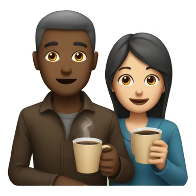 Man and woman drinking coffee  sticker