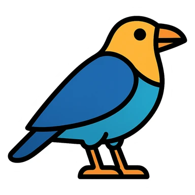 karga, modern ikon stili, renkli ve şık sticker