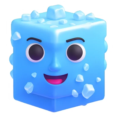 ice cube with frozen face sticker