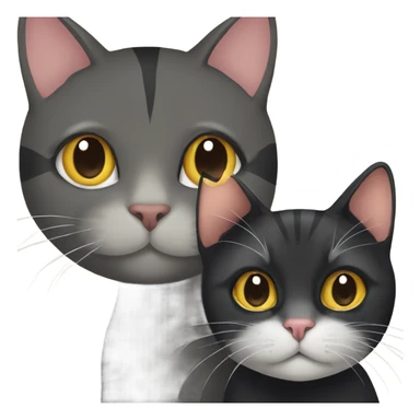 black cat sitting next to a tabby cat sticker