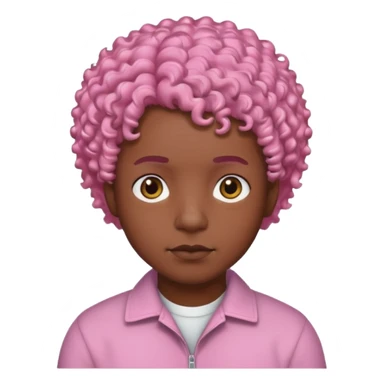 black man with pink short curly hair sticker