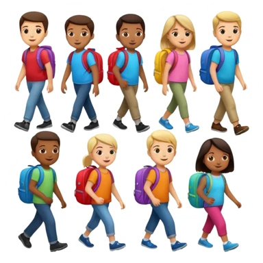 Kids Carrying Backpacks sticker