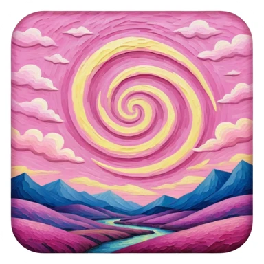 pink van gogh style spam sky sticker