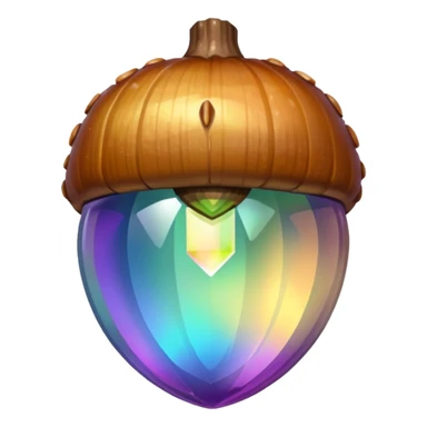 Crystallised acorn sticker