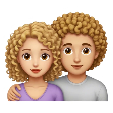 Chica rizada con su novio sticker