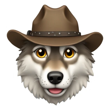wolf wearing a cowboy hat sticker