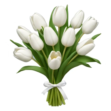 white tulip bouquet  sticker