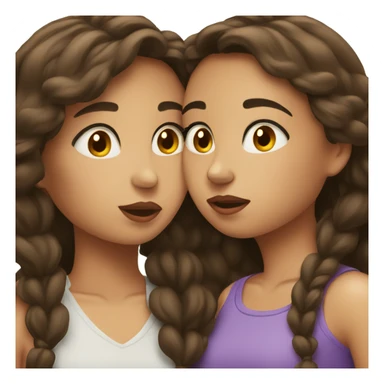 two brunette girl kissing sticker