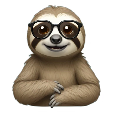 sloth with glasses sticker