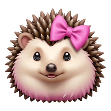 hedgehog with a pink bow sticker