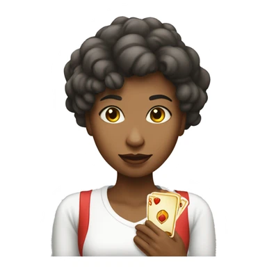 deler mujer jugando baraja sticker